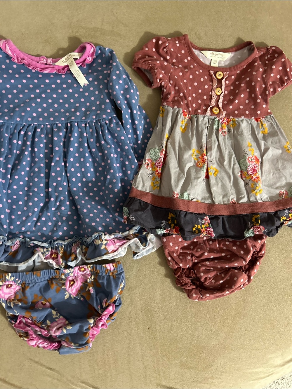 Matilda Jane Story Time Dress & Half Pint Dress Sz 6-12 Months EUC